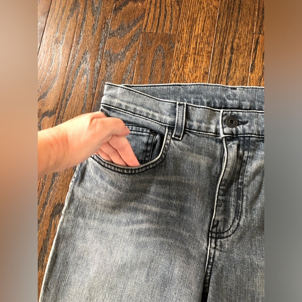 Proenza Schouler Womens 27 Blue/Gray Acid Wash PS-J2 5-Pocket Cropped Fray Jeans - Picture 4 of 16